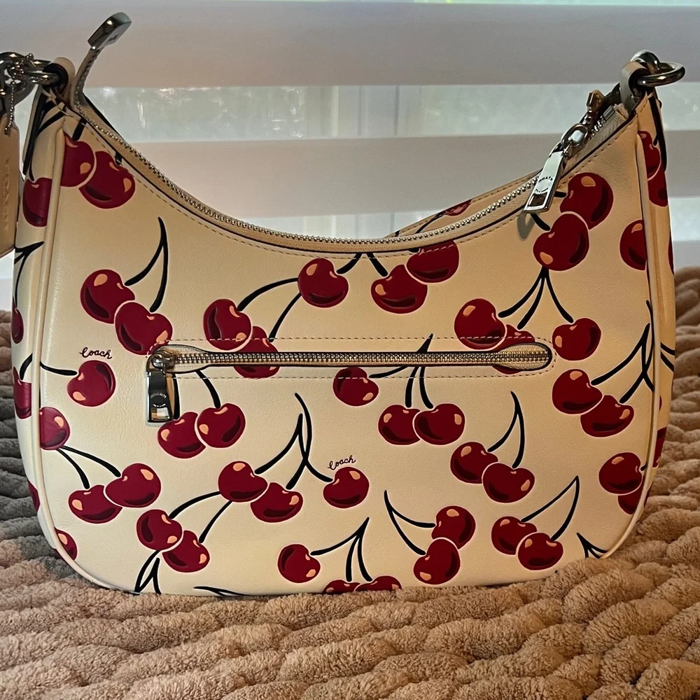 Coach Cherry Print Shoulder Bag - Cream and Red - Picture 3 of 7